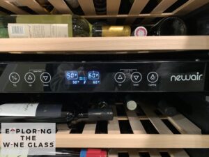image of temperature controls on new air wine fridge
