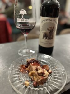 hazelnut cheesecake and Dracaena Wines Cabernet Franc