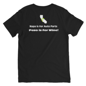 back of t-shirt with napa is for autoparts paso is for wine slogan