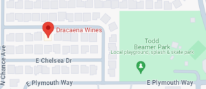 map showing Fresno location of Dracaena Wines