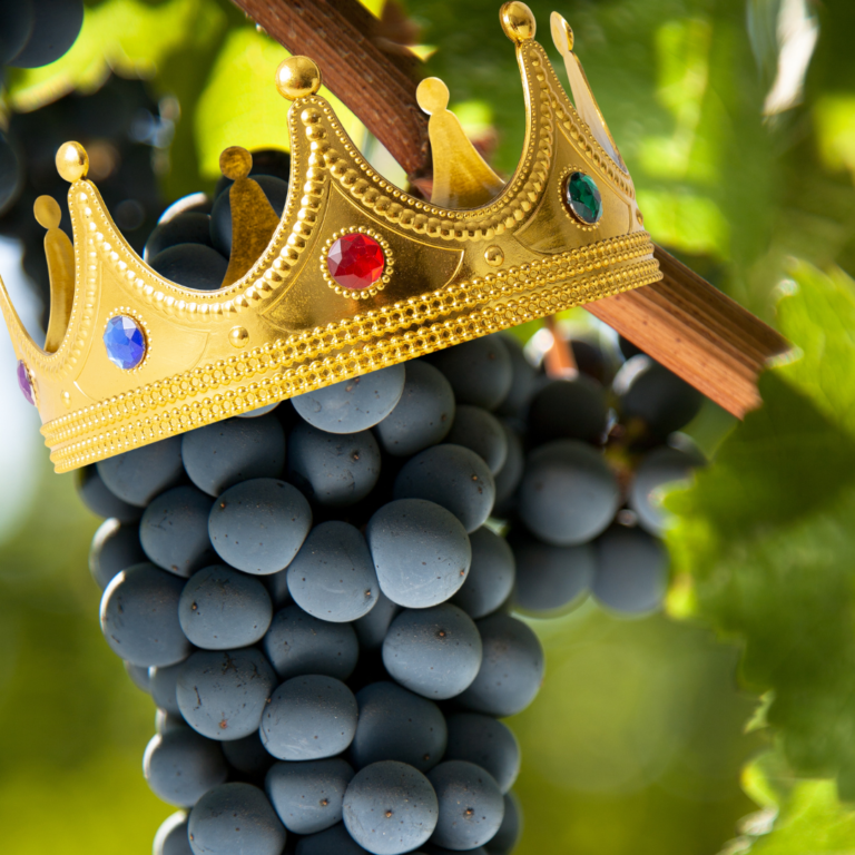 a cluster of cab sauv with a crown on it