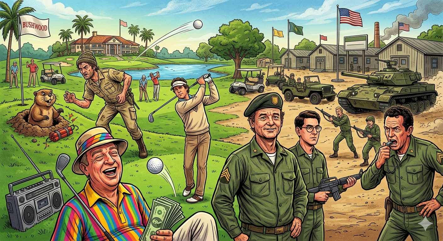 Caddyshack and Stripes cartton